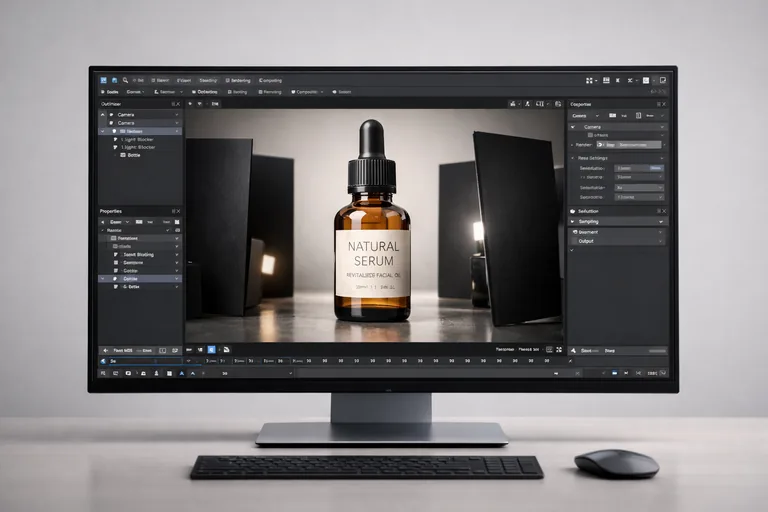 HDRI ile cam şişede yansıma kontrolü yapmak ipuçları Cam şişe üzerinde HDRI parlamalarını sınırlayıp etiketi okunur tutacak aydınlatma düzeni kurmak