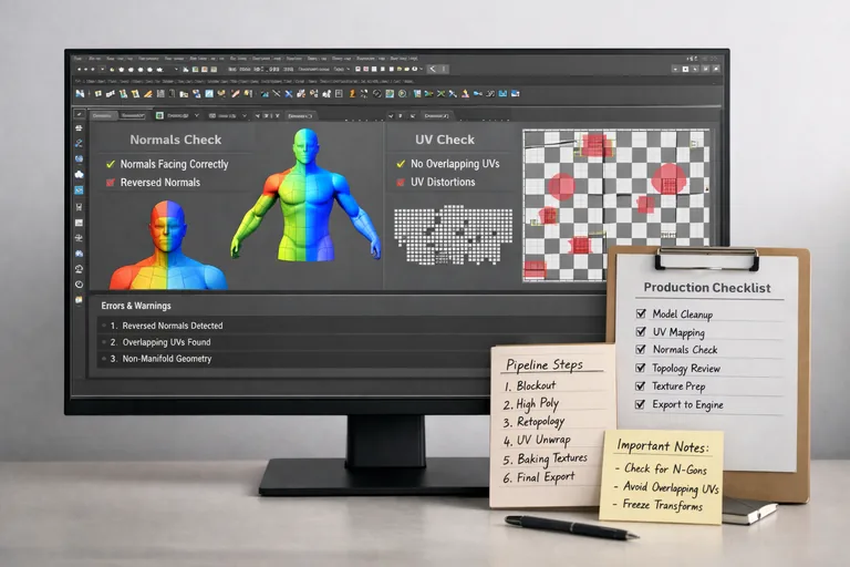 Teslim öncesi kalite kontrol akışı kurmak ve ekibe standart kazandırmak Model teslim öncesi checklist adımlarını gösteren ekranda UV kontrolü, normal denetimi ve export testi akışı